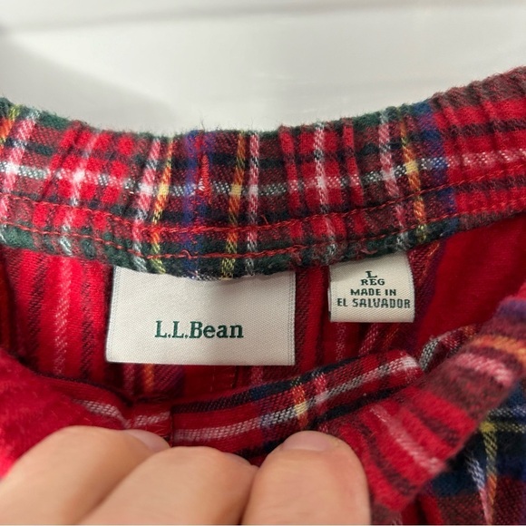 Ll Bean Men’s Plaid Pajama Pants Size Large Red Drawstring - Picture 2 of 3